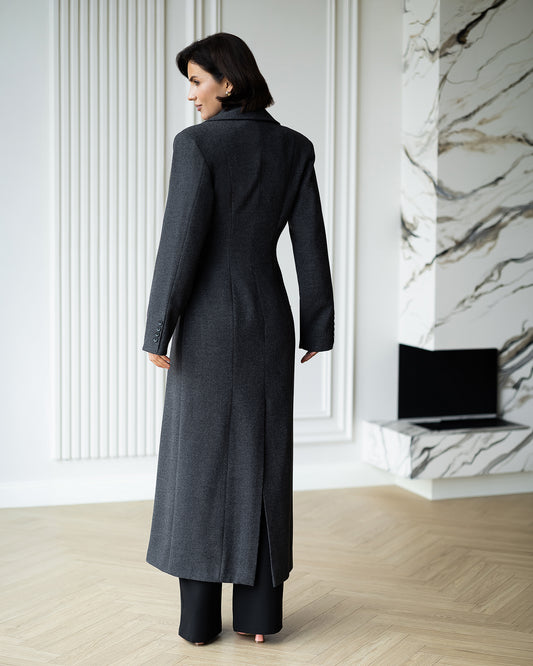 BE SURE – Cappotto Lungo Sagomato – Antracite