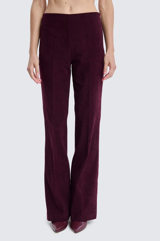 TWO WAY Pantalone Flare in Velluto Bordeaux