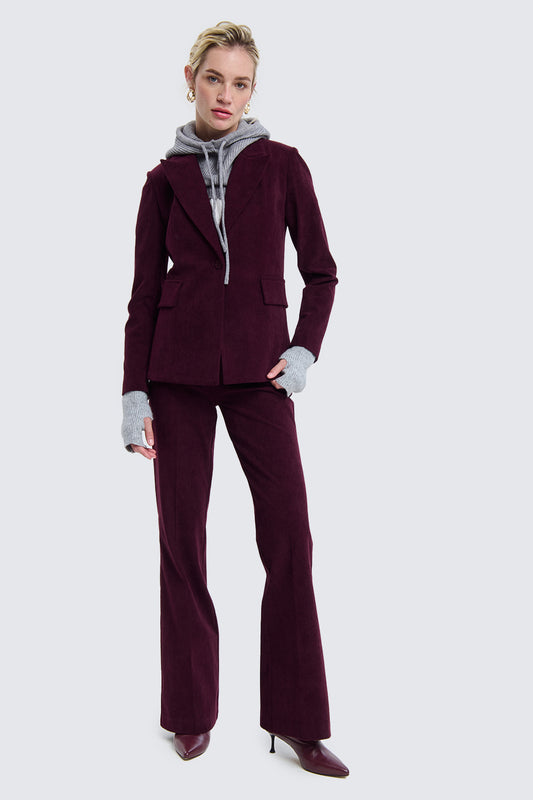 TWO WAY Completo Velluto Bordeaux (Giacca + Pantalone Flare)