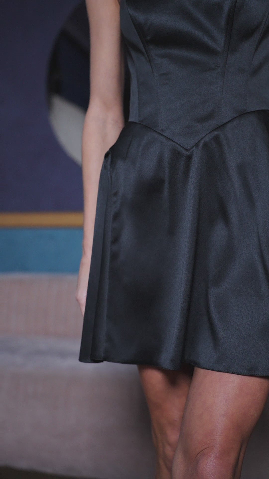 Mini abito couture con corsetto interno – Nero | Couture Edition