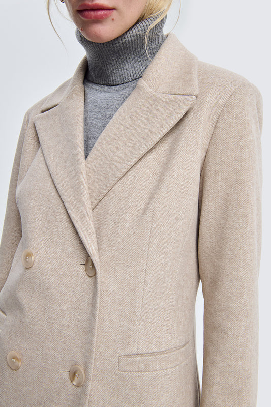 TWO WAY – Cappotto Classico Doppiopetto Beige