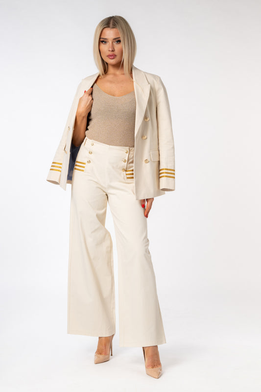 YOU DECIDE Pantalone Palazzo Beige