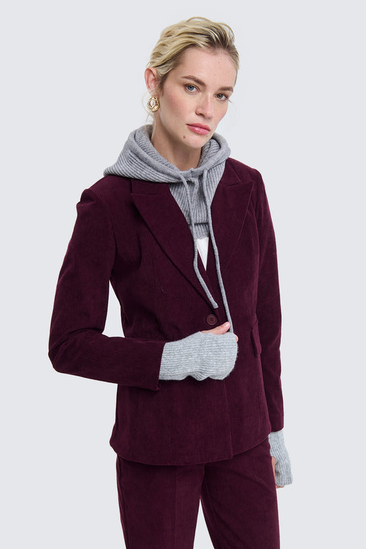 TWO WAY Completo Velluto Bordeaux (Giacca + Pantalone Flare)